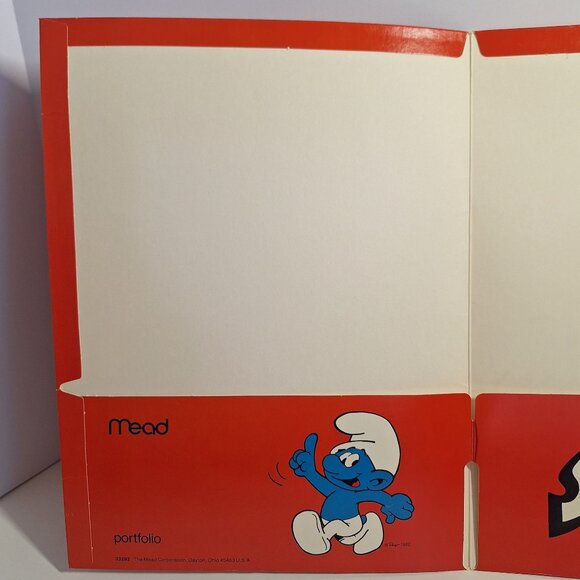 Vintage Smurfs Pocket Portfolio Folder Smurfy Friends Stay In Touch Mead 1982 - Picture 5 of 7
